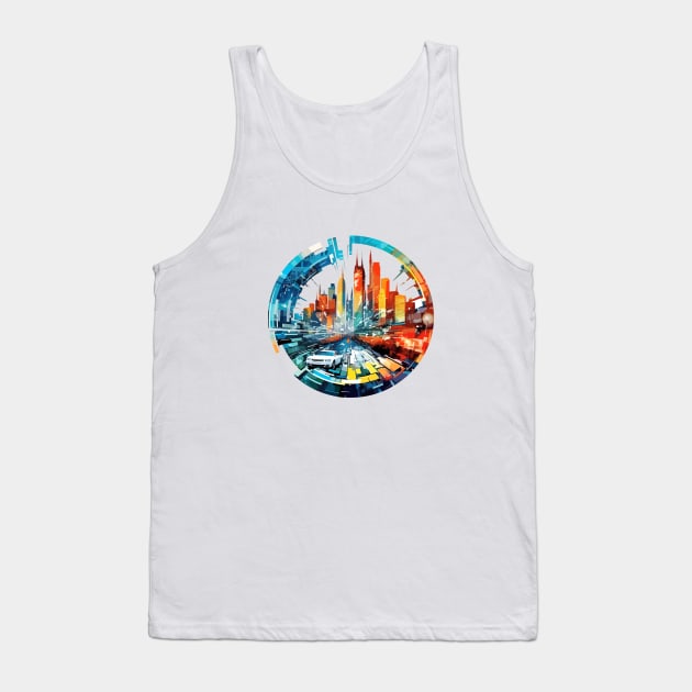 City Skylines Urbain World Fun Life Modern Challenge Tank Top by Cubebox